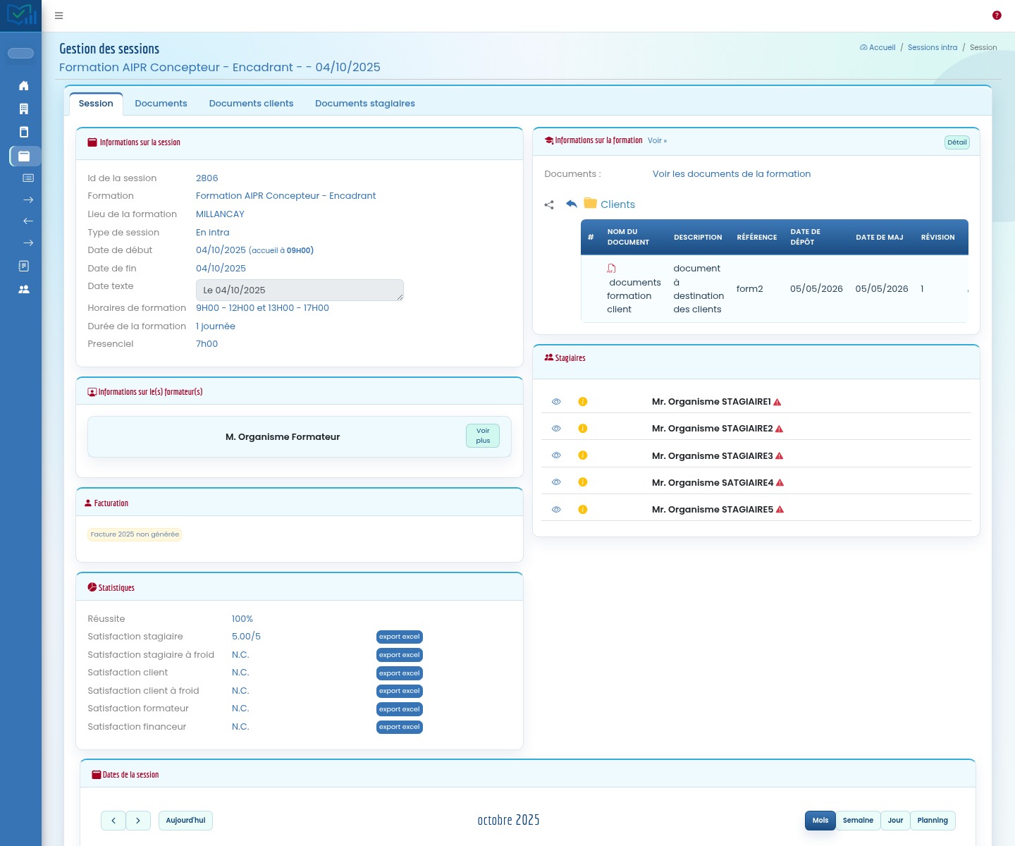 Documents de formation espace client Formadmin