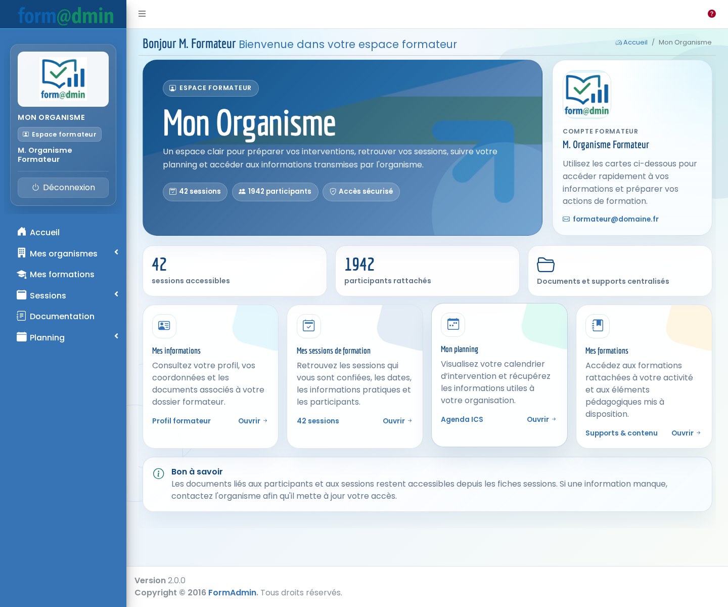 Organisme espace formateur Formadmin