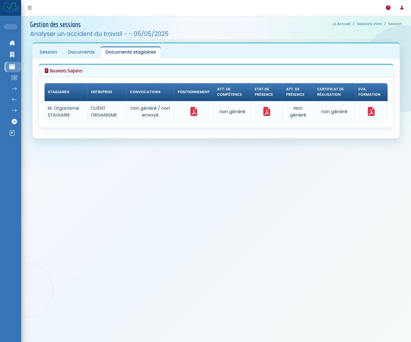 Documents stagiaires espace stagiaire Formadmin